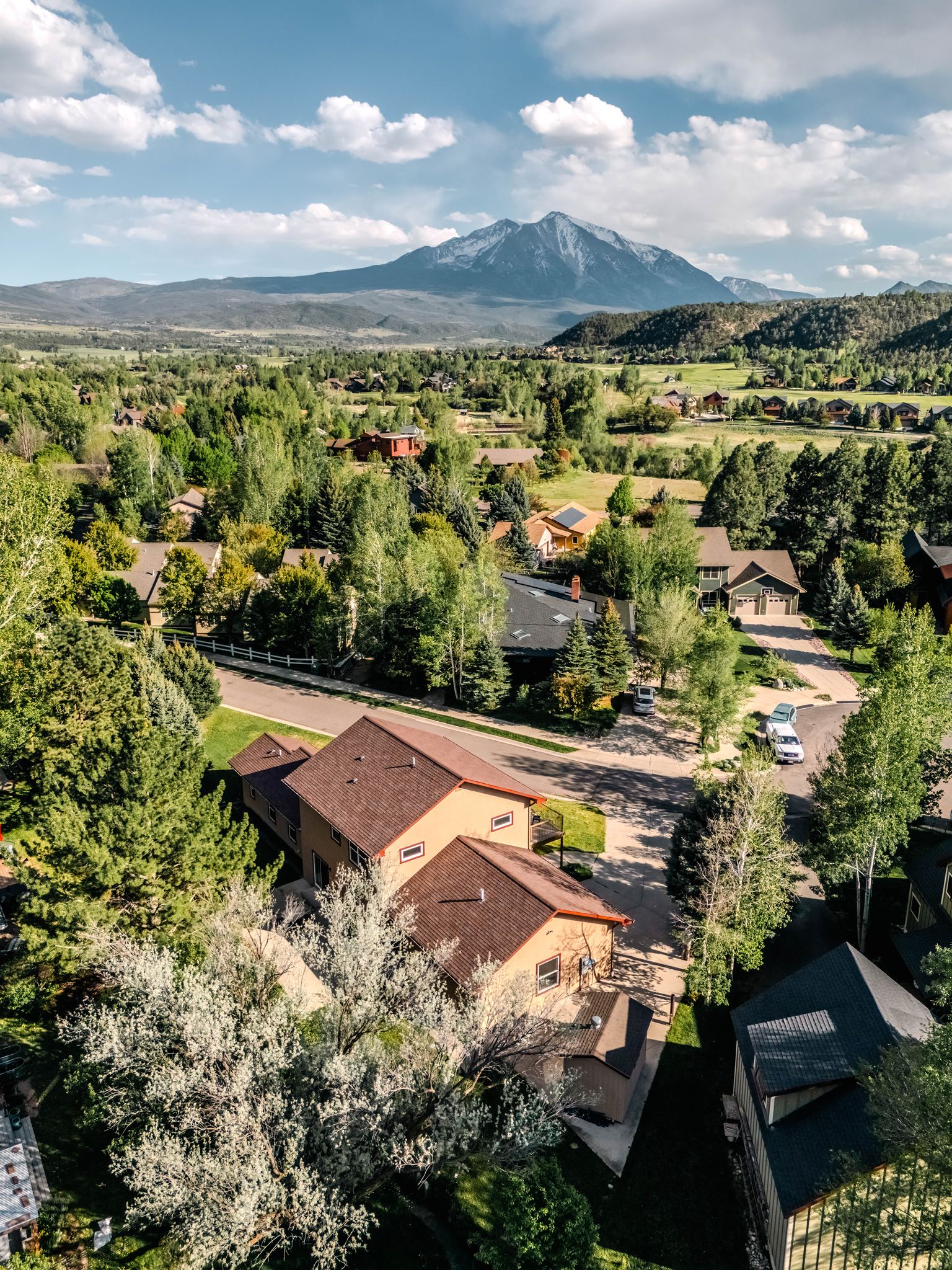 Roaring Fork Valley neighborhood beneath Mount Sopris