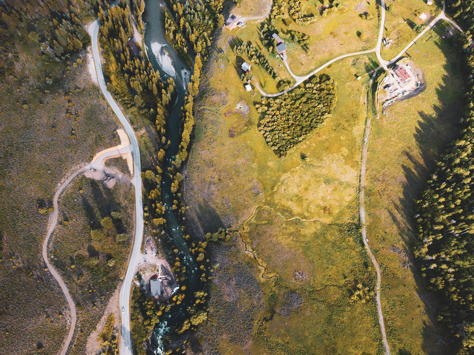 Aerial view of the Crystal River Valley near Marble