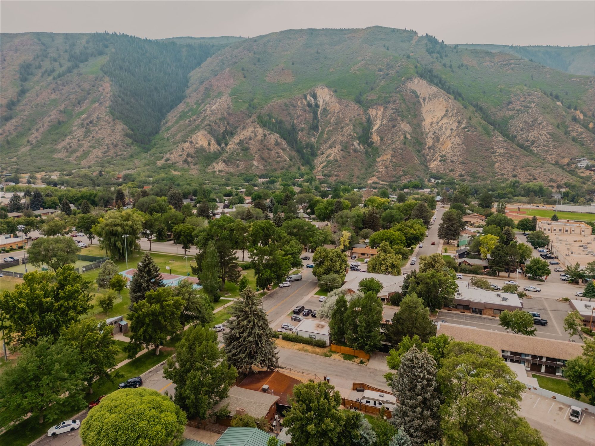 Aerial neighborhood view in Glenwood Springs