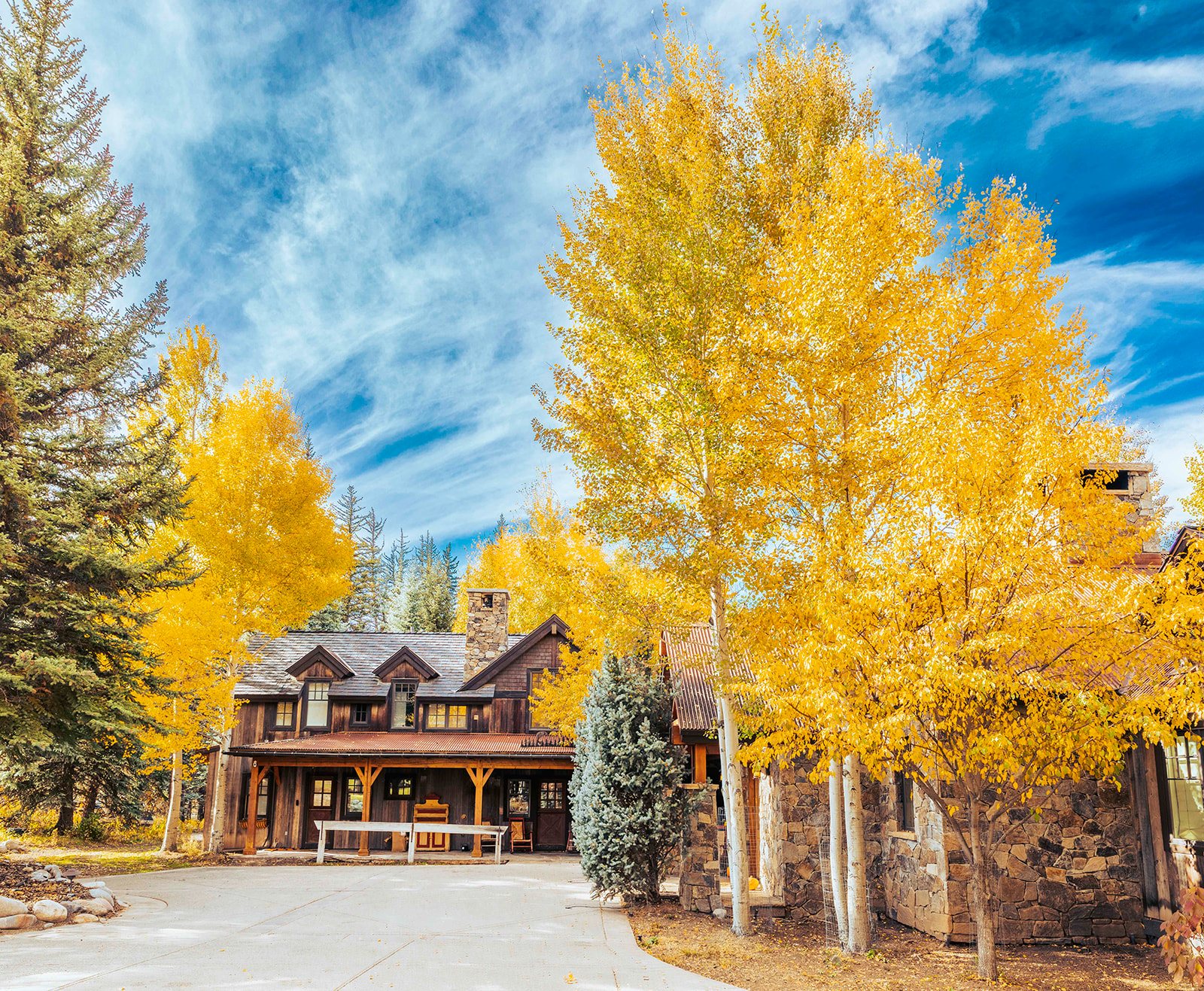 Snowmass estate among autumn aspens